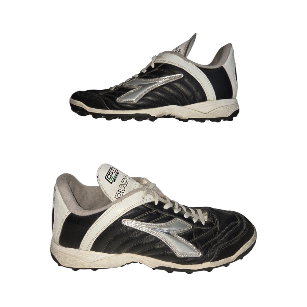 Diadora DST Soccer‎ Cleats Turf Shoes Black White Silver 04340918-PH Womens 8.5